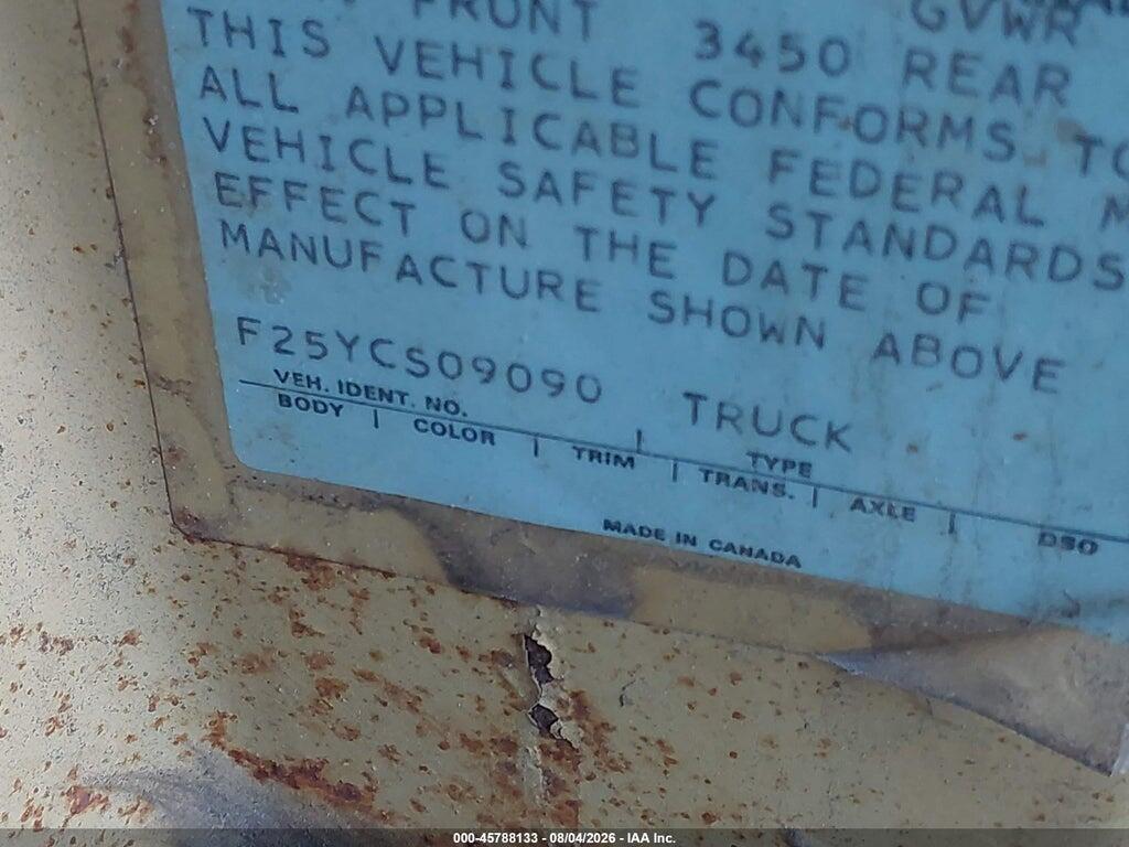 000000F25YCS09090 1973 FORD F-250 photo no. 9