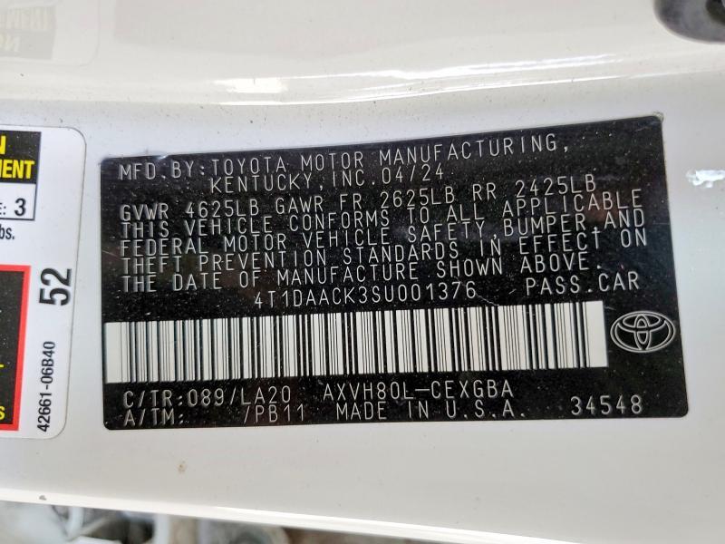 4T1DAACK3SU001376 2025 TOYOTA CAMRY photo no. 12