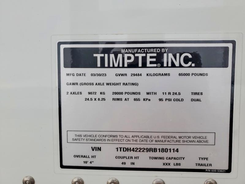2024 TIMPTE HOPPER TRL TRAILERS  GRAIN OR COMMODITY TRAILER GRAIN TRAILER — Фото 8 из 9