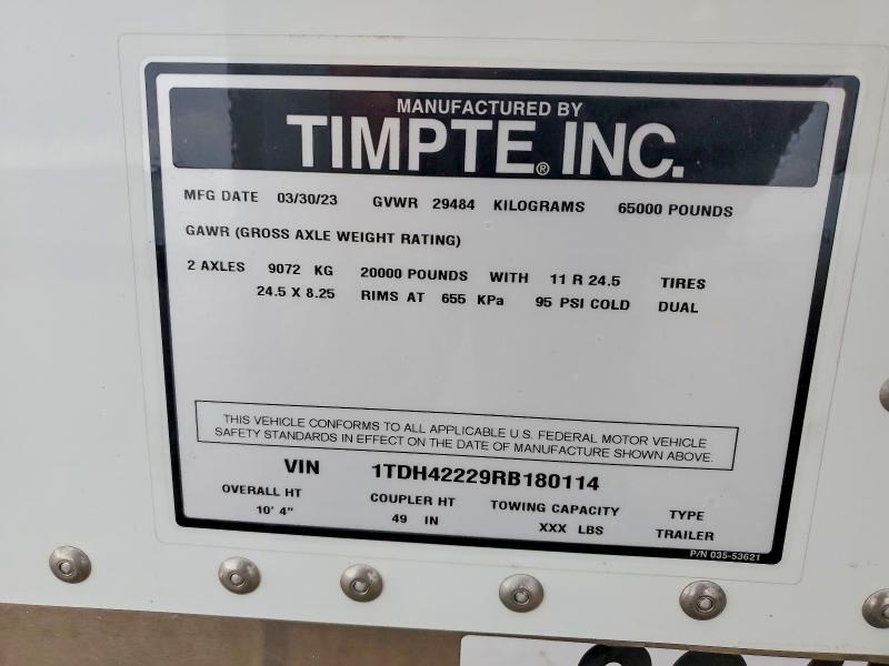 2024 TIMPTE HOPPER TRL TRAILERS  GRAIN OR COMMODITY TRAILER GRAIN TRAILER — Фото 9 из 9