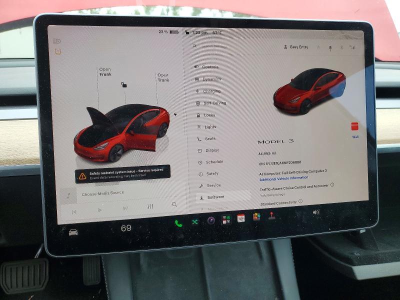 5YJ3E1EA6NF206888 2022 TESLA MODEL 3 photo no. 9