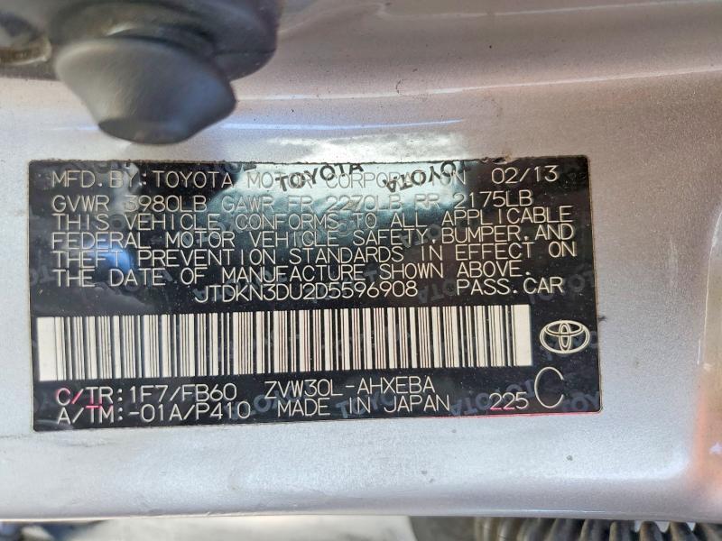 JTDKN3DU2D5596908 2013 TOYOTA PRIUS photo no. 12