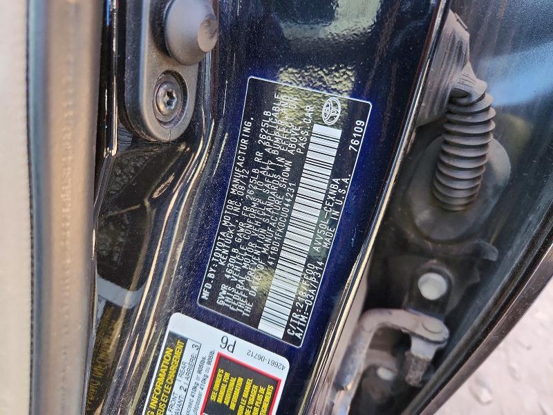 4T1BD1FK0CU044231 2012 TOYOTA CAMRY HYBRID photo no. 12