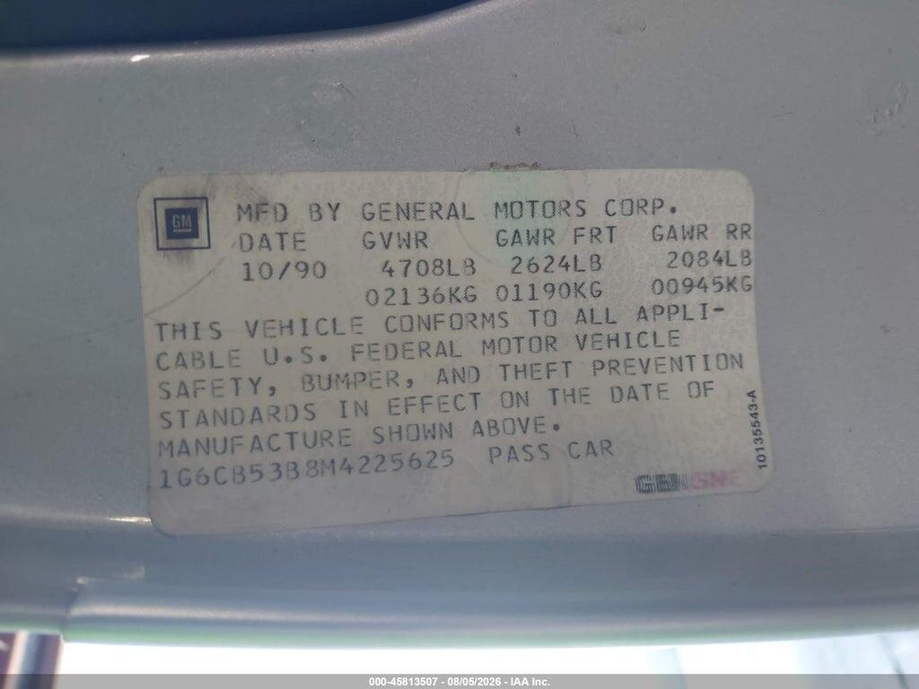 1G6CB53B8M4225625 1991 CADILLAC FLEETWOOD photo no. 9
