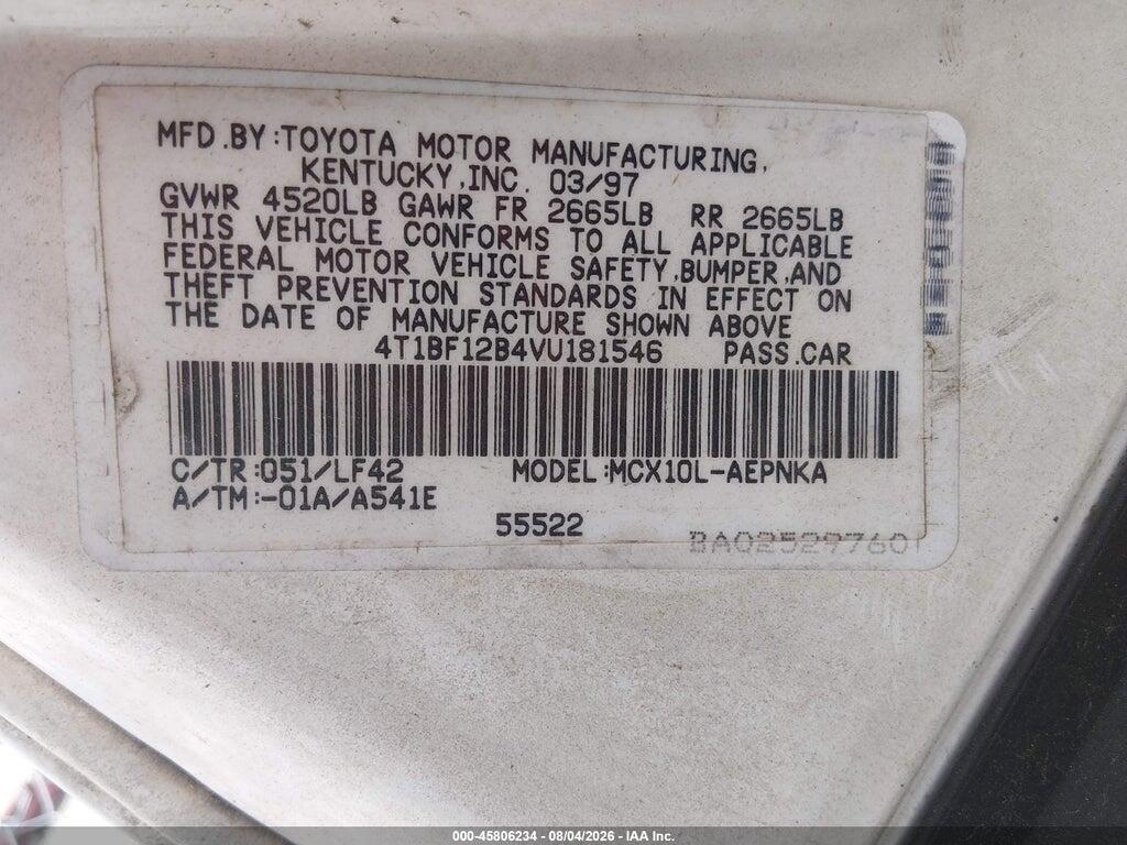 4T1BF12B4VU181546 1997 TOYOTA AVALON photo no. 9