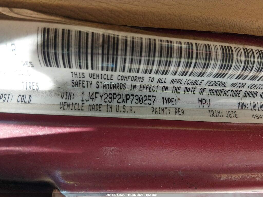 1J4FY29P2WP730257 1998 JEEP WRANGLER photo no. 9