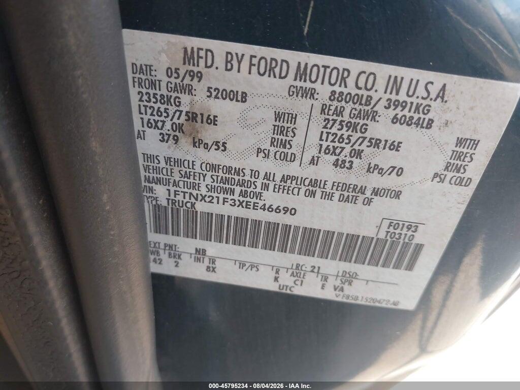 1FTNX21F3XEE46690 1999 FORD F-250 photo no. 9
