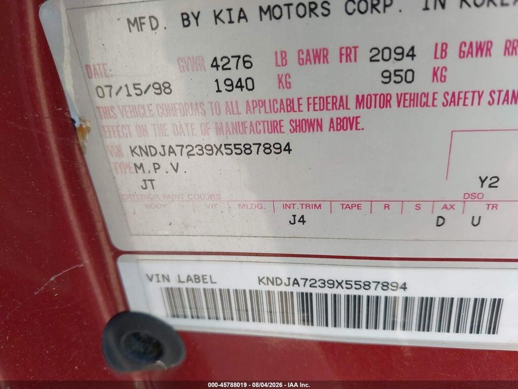 KNDJA7239X5587894 1999 KIA SPORTAGE photo no. 9