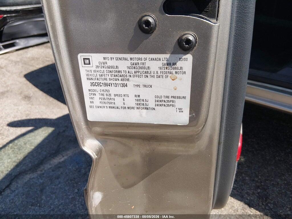 2GCEC19V4Y1311304 2000 CHEVROLET SILVERADO 1500 photo no. 9