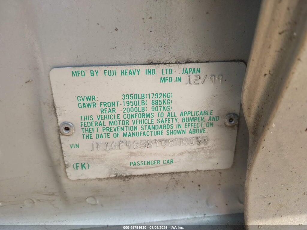 JF1GF4858YG808044 2000 SUBARU OUTBACK photo no. 9