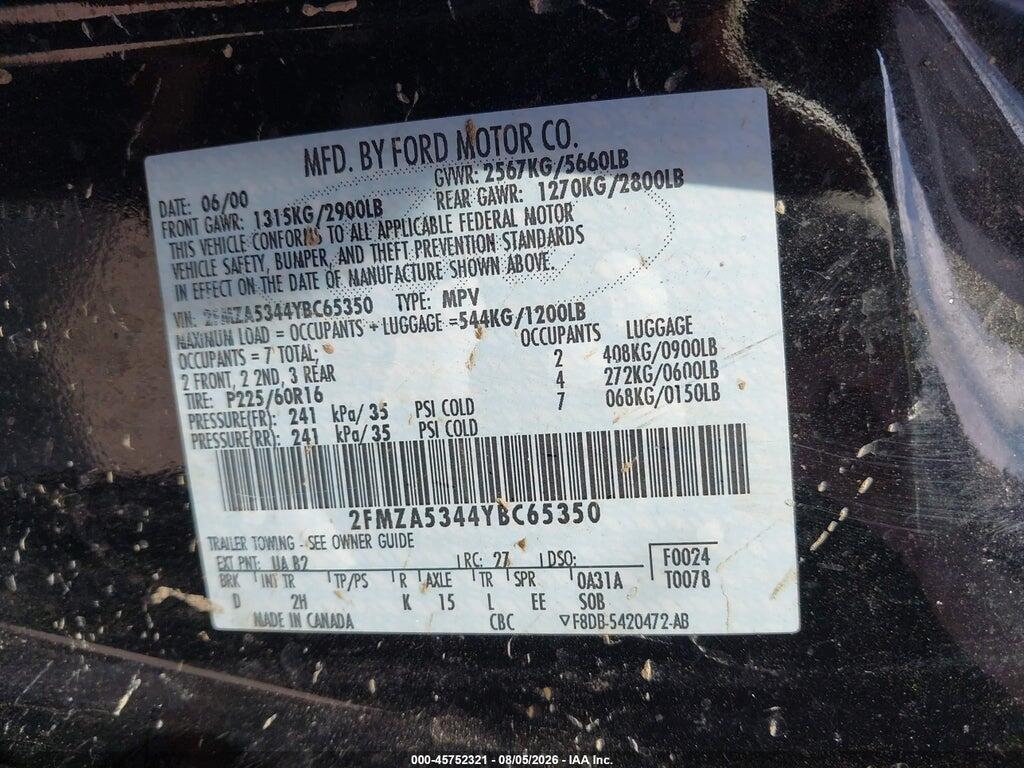 2FMZA5344YBC65350 2000 FORD WINDSTAR photo no. 9