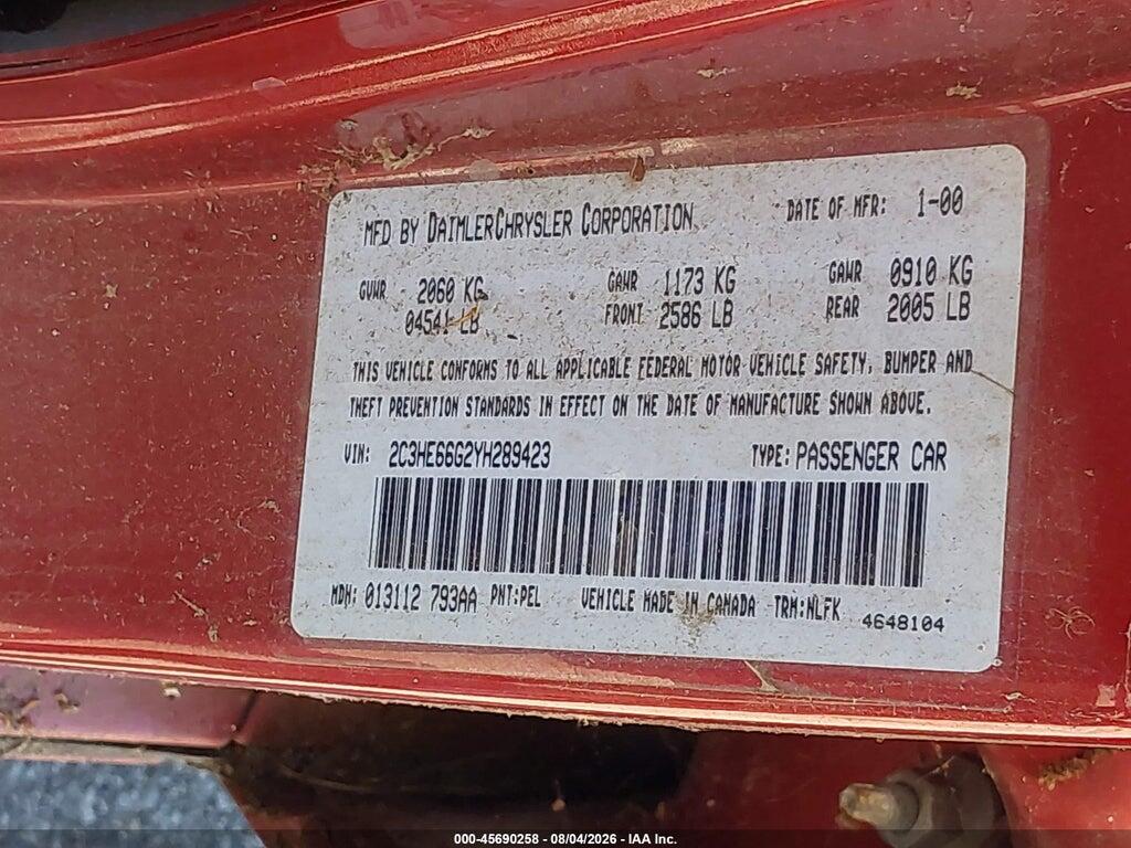 2C3HE66G2YH289423 2000 CHRYSLER 300M photo no. 9