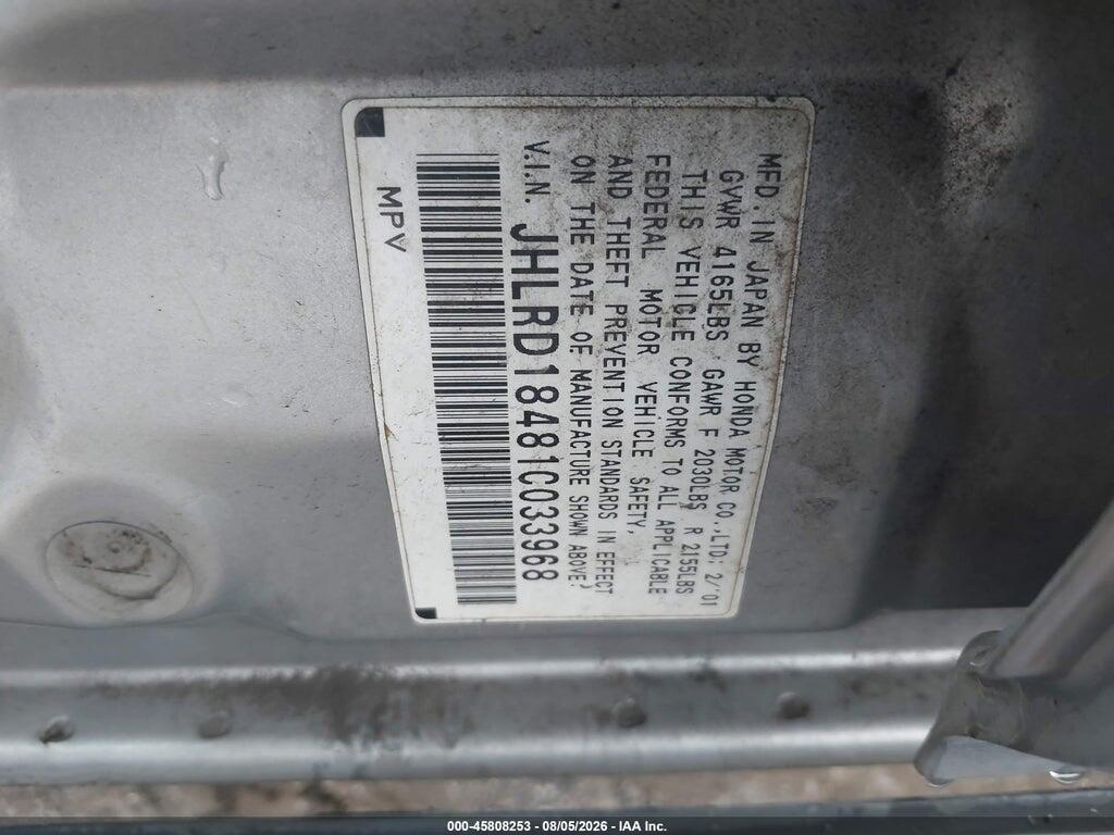 JHLRD18481C033968 2001 HONDA CR-V photo no. 9