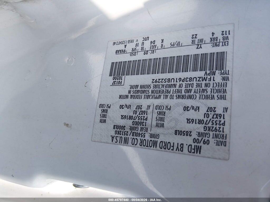 1FMZU83P61UB52292 2001 FORD EXPLORER photo no. 9