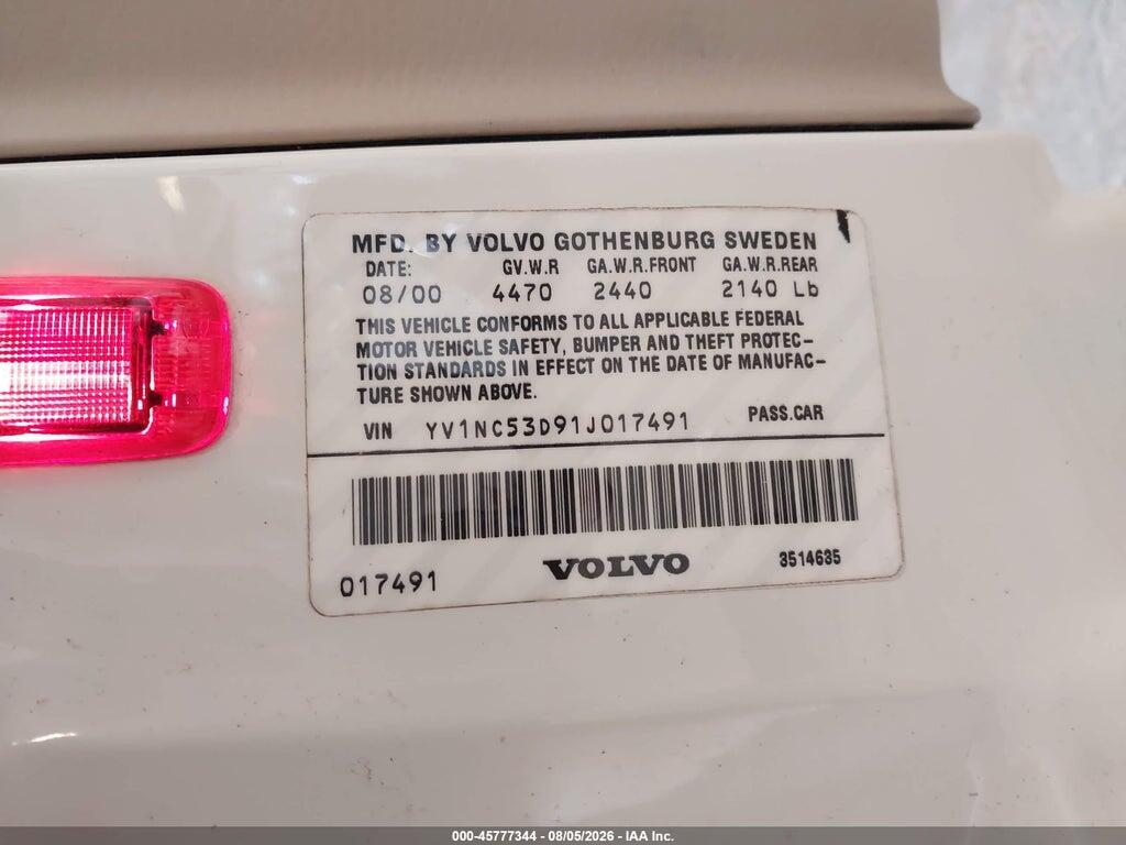 YV1NC53D91J017491 2001 VOLVO C70 photo no. 9