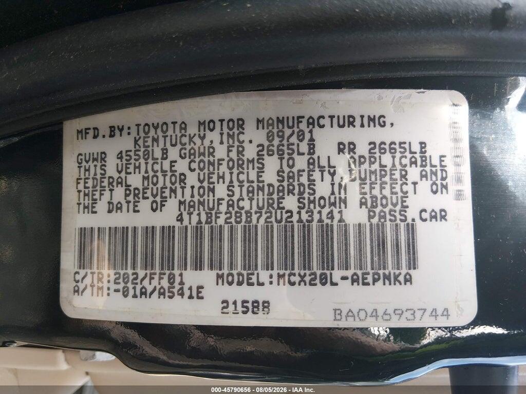 4T1BF28B72U213141 2002 TOYOTA AVALON photo no. 9