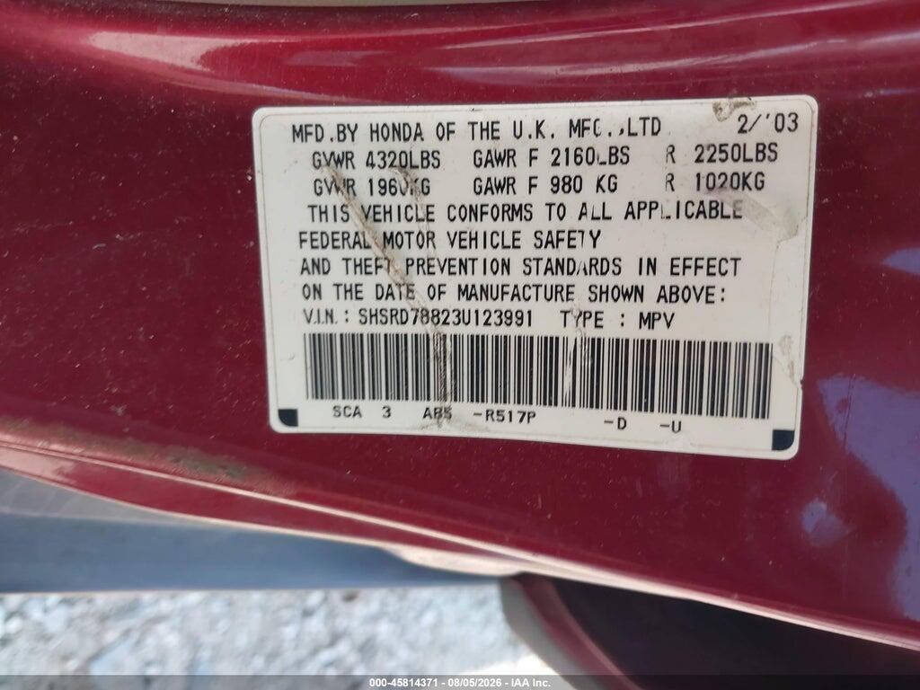 SHSRD78823U123991 2003 HONDA CR-V photo no. 9