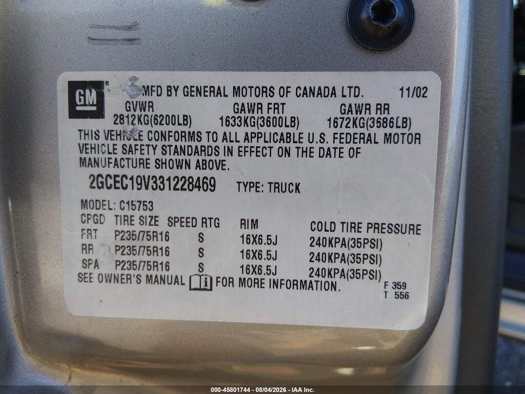 2GCEC19V331228469 2003 CHEVROLET SILVERADO 1500 photo no. 9