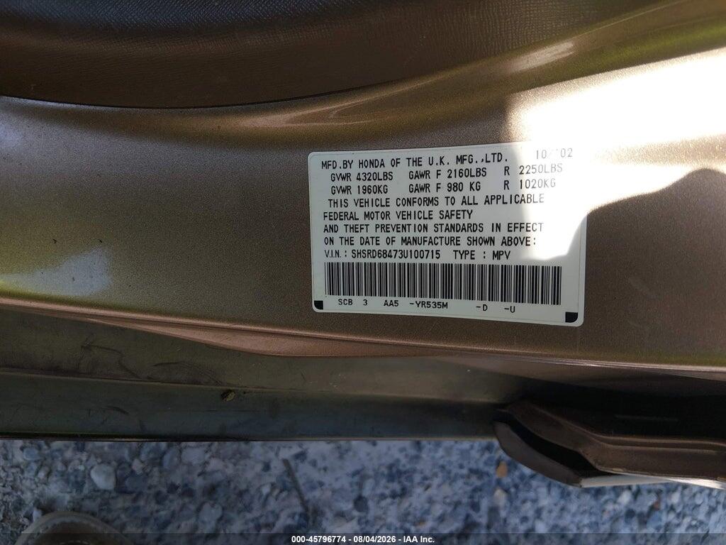 SHSRD68473U100715 2003 HONDA CR-V photo no. 9