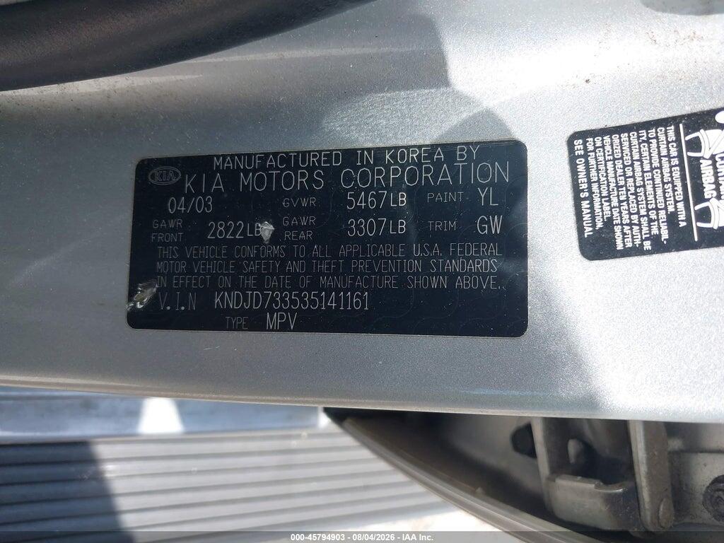 KNDJD733535141161 2003 KIA SORENTO photo no. 9