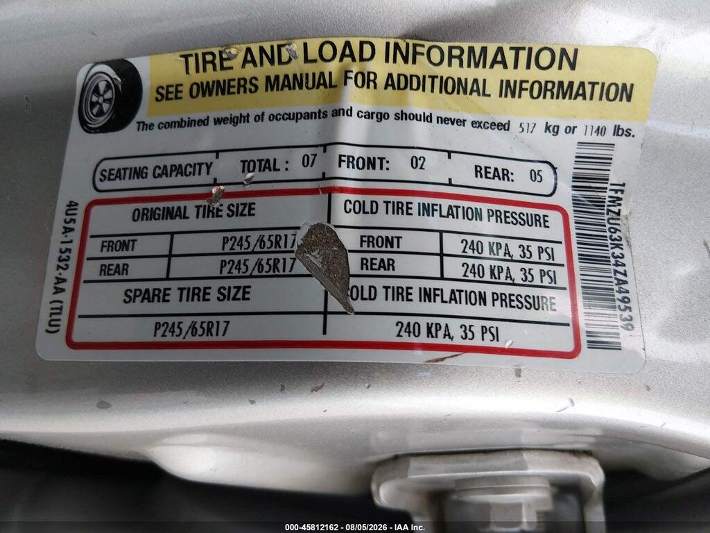 1FMZU63K34ZA49539 2004 FORD EXPLORER photo no. 9