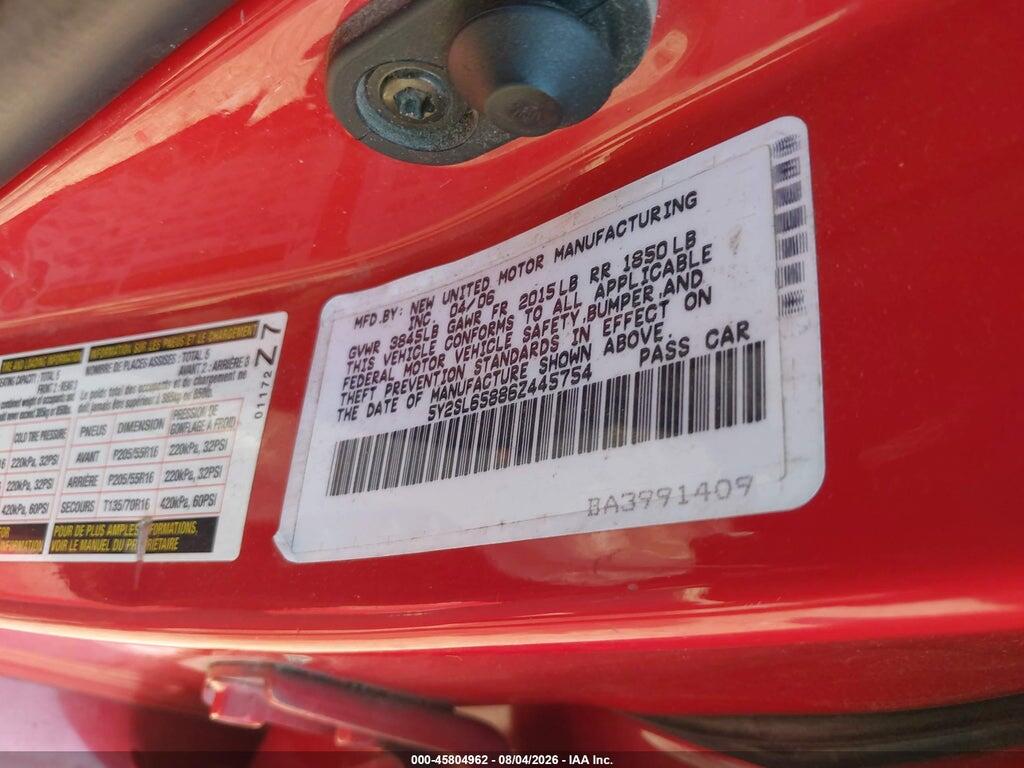 5Y2SL65886Z445754 2006 PONTIAC VIBE photo no. 9