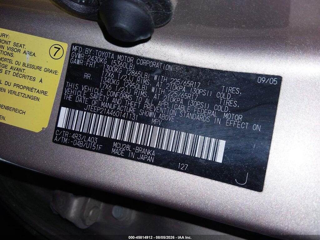 JTEEP21A460141131 2006 TOYOTA HIGHLANDER photo no. 9