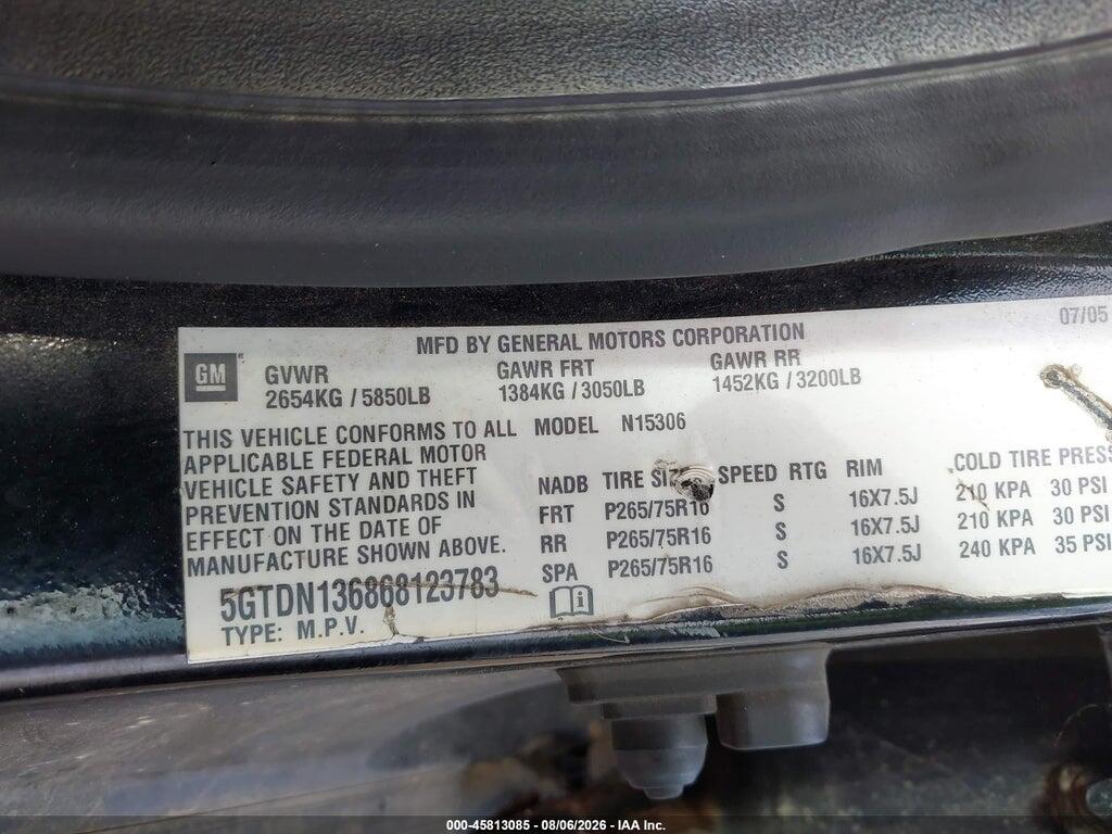 5GTDN136868123783 2006 HUMMER H3 SUV photo no. 9