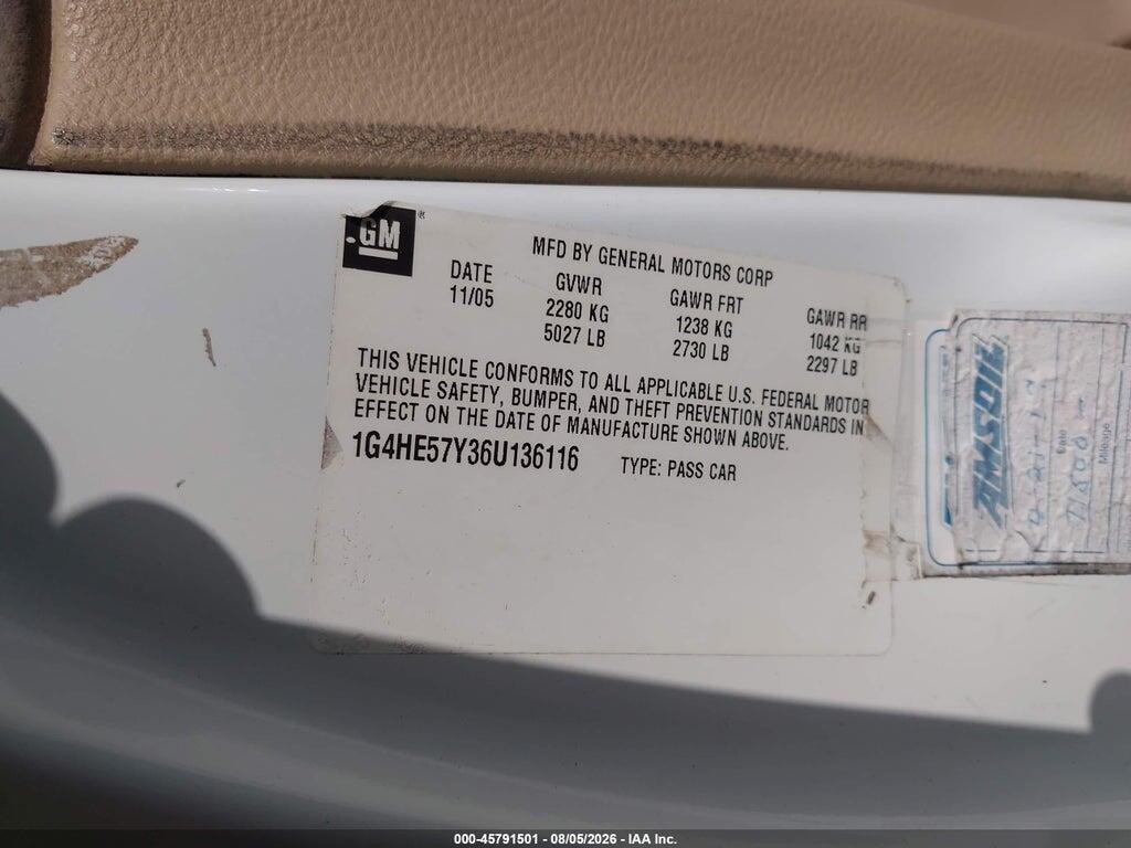 1G4HE57Y36U136116 2006 BUICK LUCERNE photo no. 9