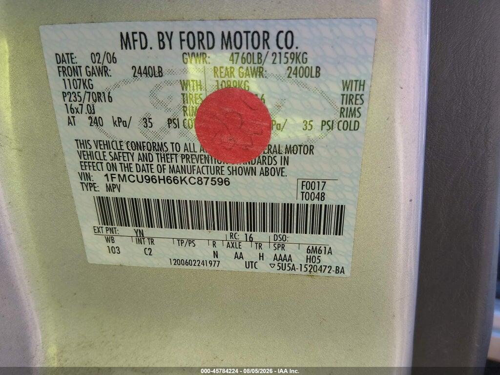 1FMCU96H66KC87596 2006 FORD ESCAPE HYBRID photo no. 9