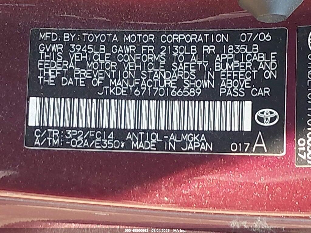JTKDE167170166589 2007 SCION TC photo no. 9