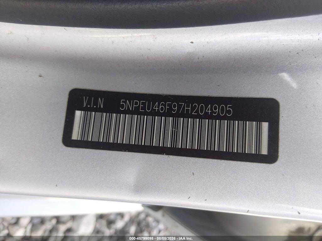5NPEU46F97H204905 2007 HYUNDAI SONATA photo no. 9
