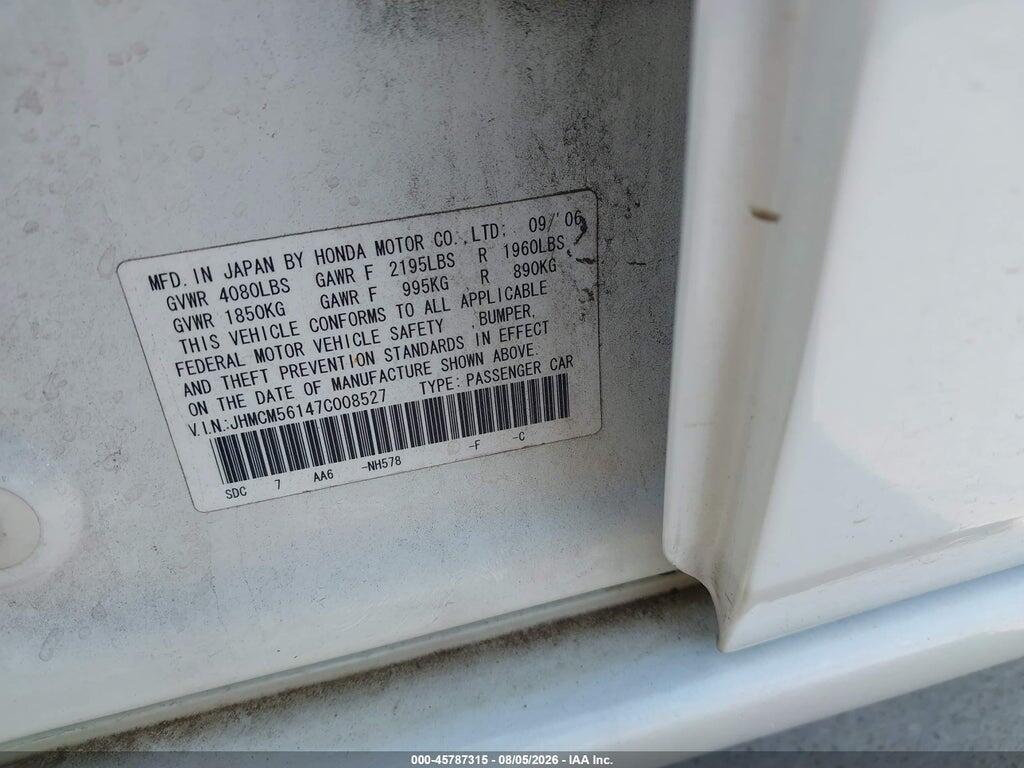 JHMCM56147C008527 2007 HONDA ACCORD photo no. 9
