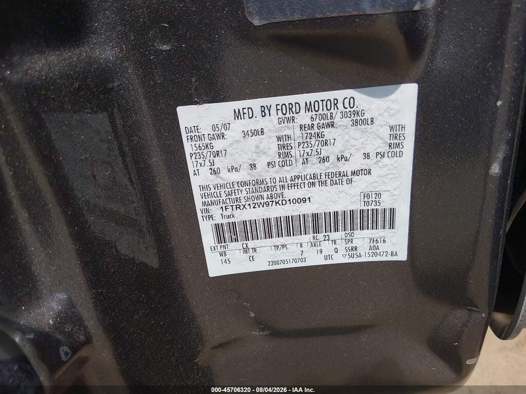1FTRX12W97KD10091 2007 FORD F-150 photo no. 9