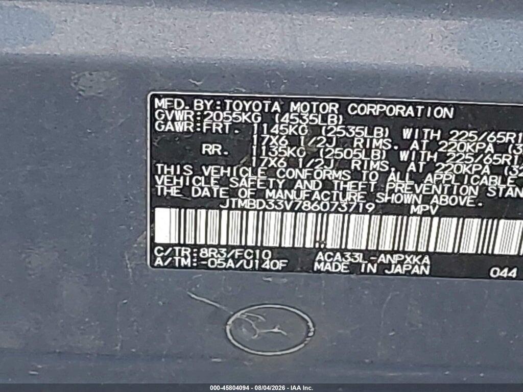 JTMBD33V786073719 2008 TOYOTA RAV4 photo no. 9