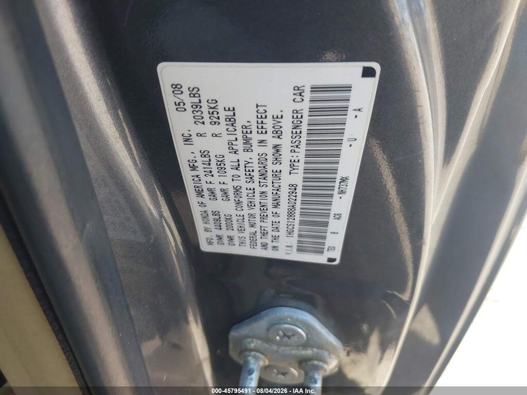 1HGCS12888A022948 2008 HONDA ACCORD photo no. 9