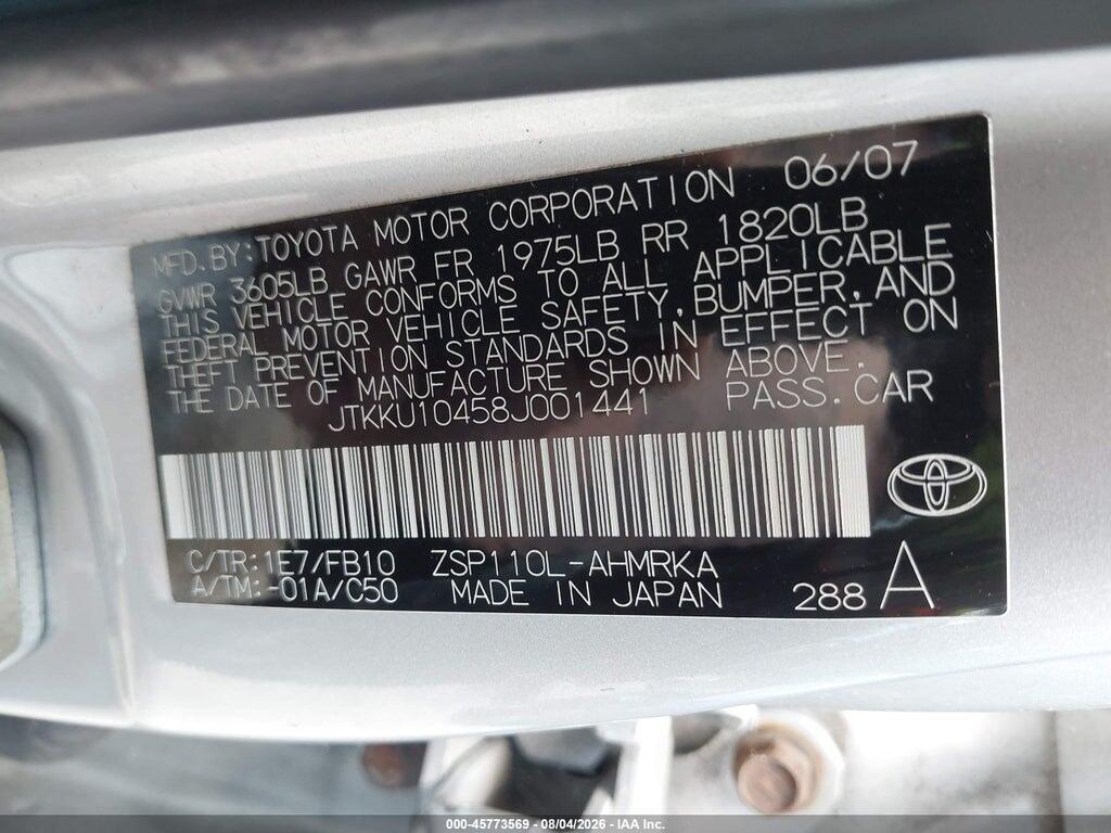 JTKKU10458J001441 2008 SCION XD photo no. 9