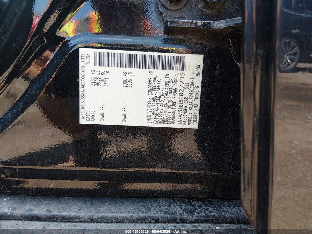 1N4AA51E19C827239 2009 NISSAN MAXIMA photo no. 9