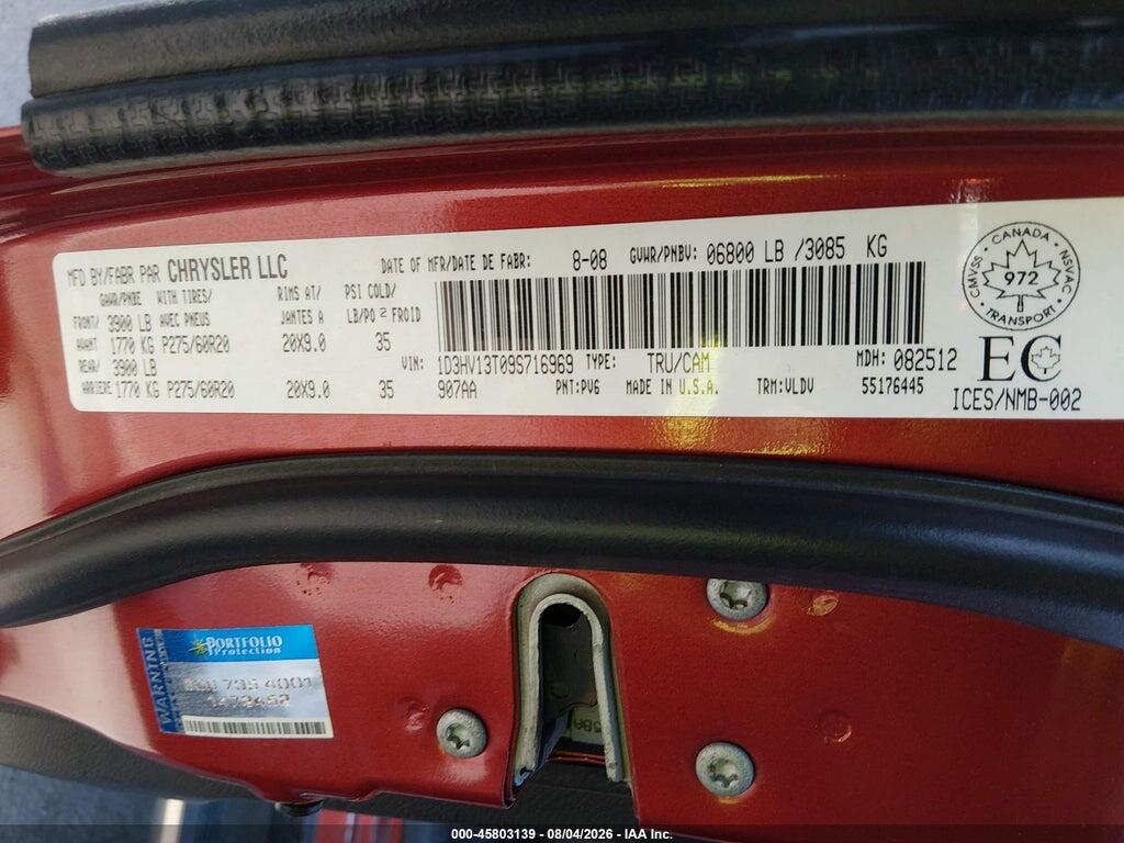 1D3HV13T09S716969 2009 DODGE RAM 1500 photo no. 9
