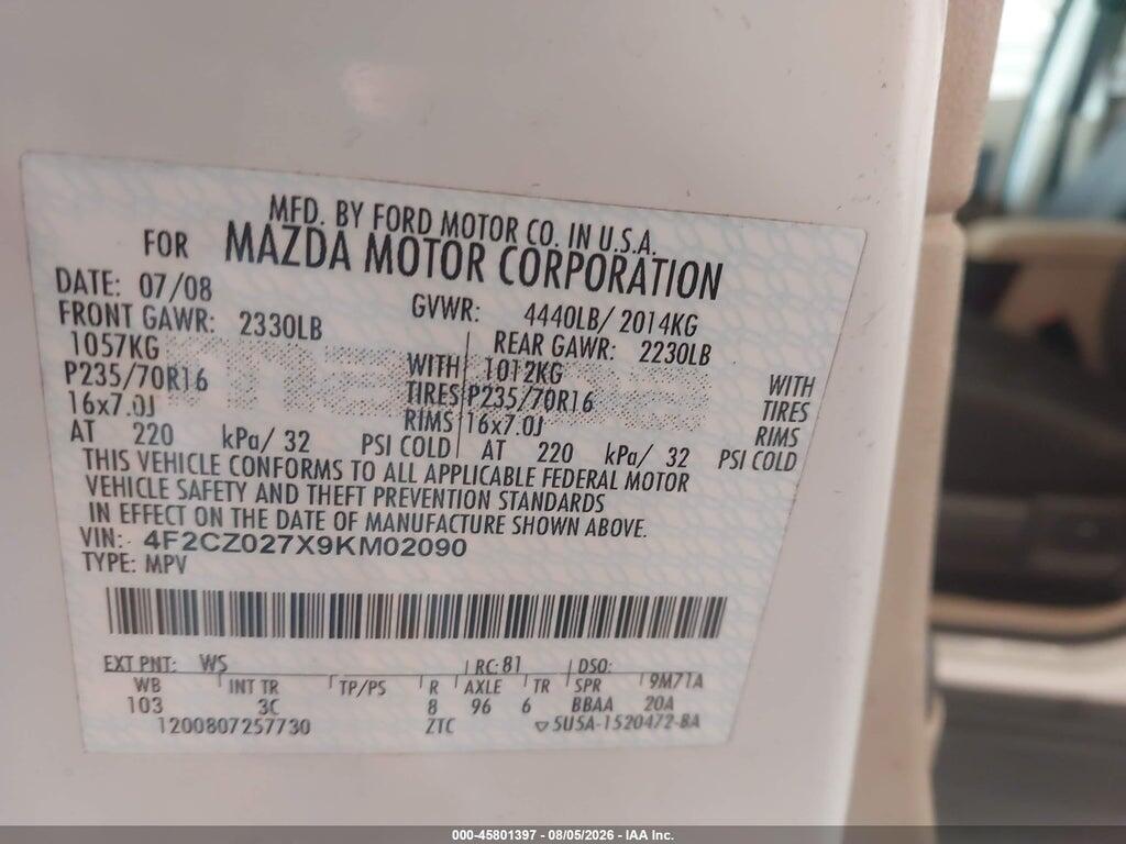 4F2CZ027X9KM02090 2009 MAZDA TRIBUTE photo no. 9