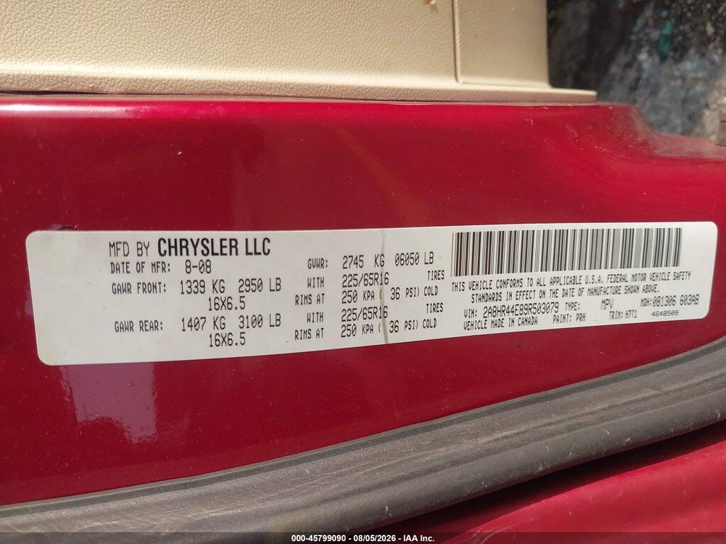 2A8HR44E89R503079 2009 CHRYSLER TOWN & COUNTRY photo no. 9