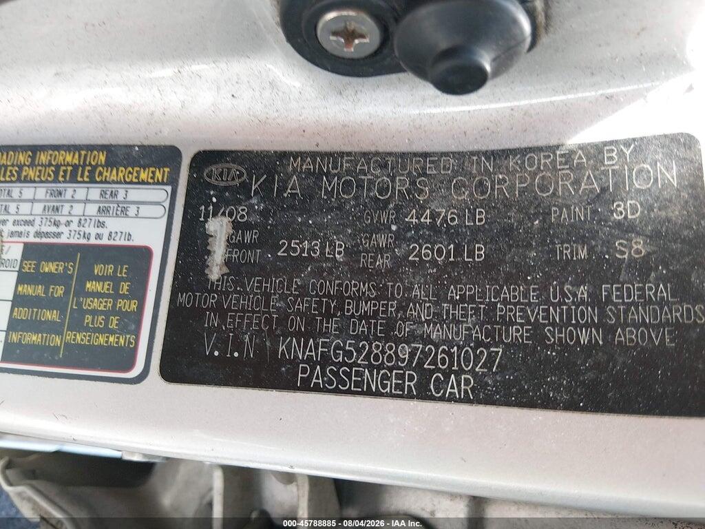 KNAFG528897261027 2009 KIA RONDO photo no. 9
