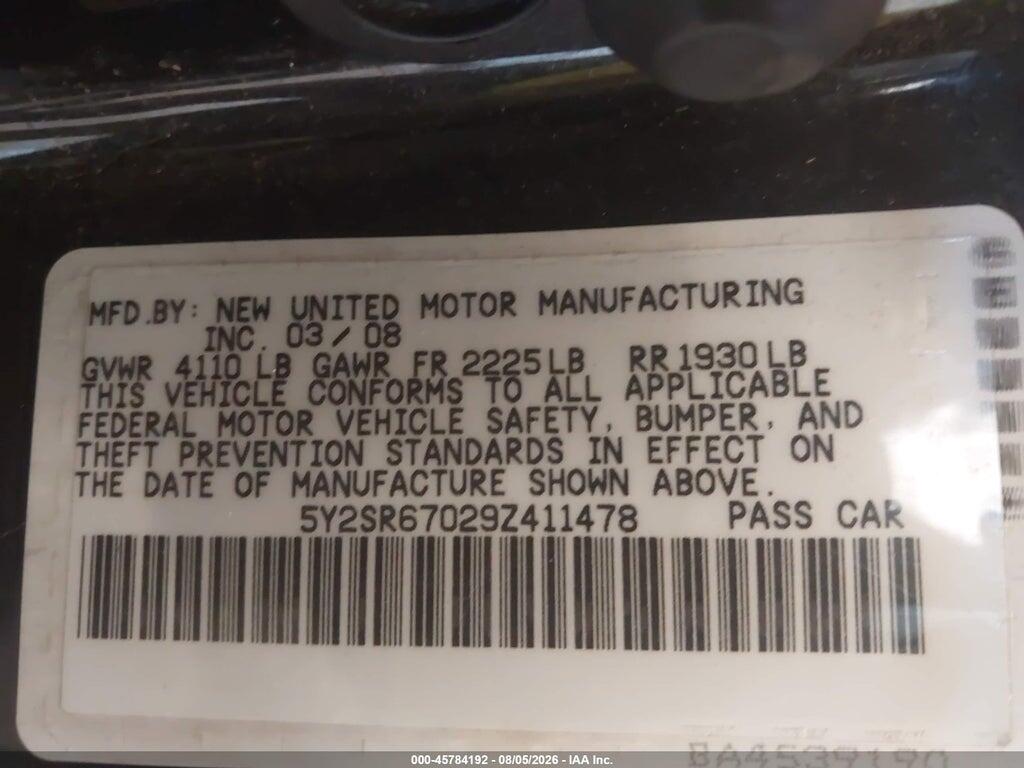 5Y2SR67029Z411478 2009 PONTIAC VIBE photo no. 9