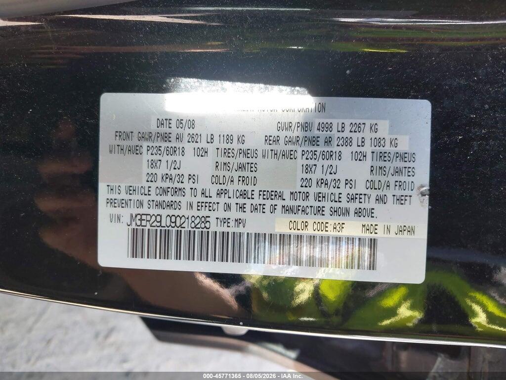 JM3ER29L090218285 2009 MAZDA CX-7 photo no. 9