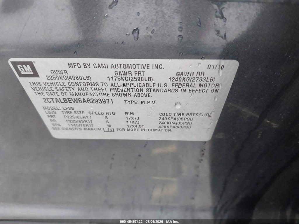 2CTALBEW6A6293971 2010 GMC TERRAIN photo no. 9