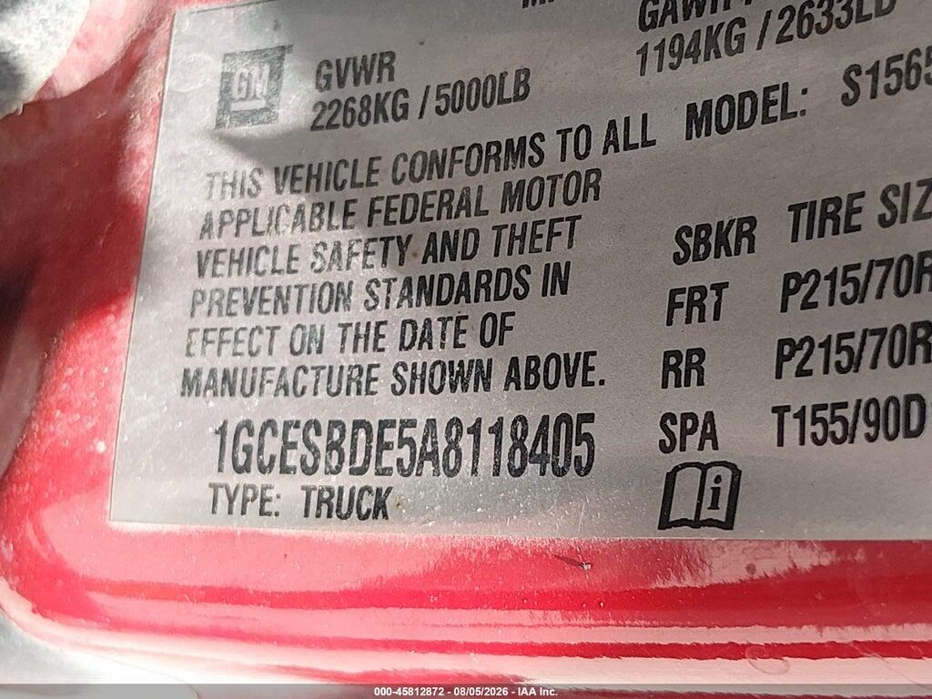 1GCESBDE5A8118405 2010 CHEVROLET COLORADO photo no. 9