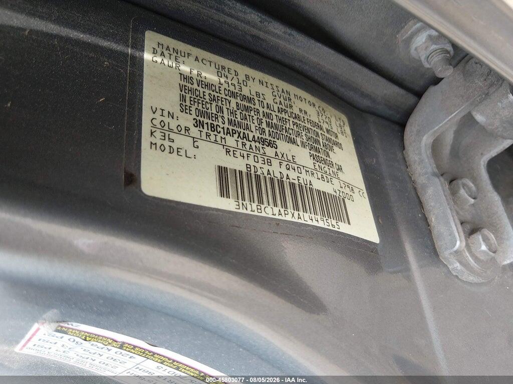 3N1BC1APXAL449565 2010 NISSAN VERSA photo no. 9