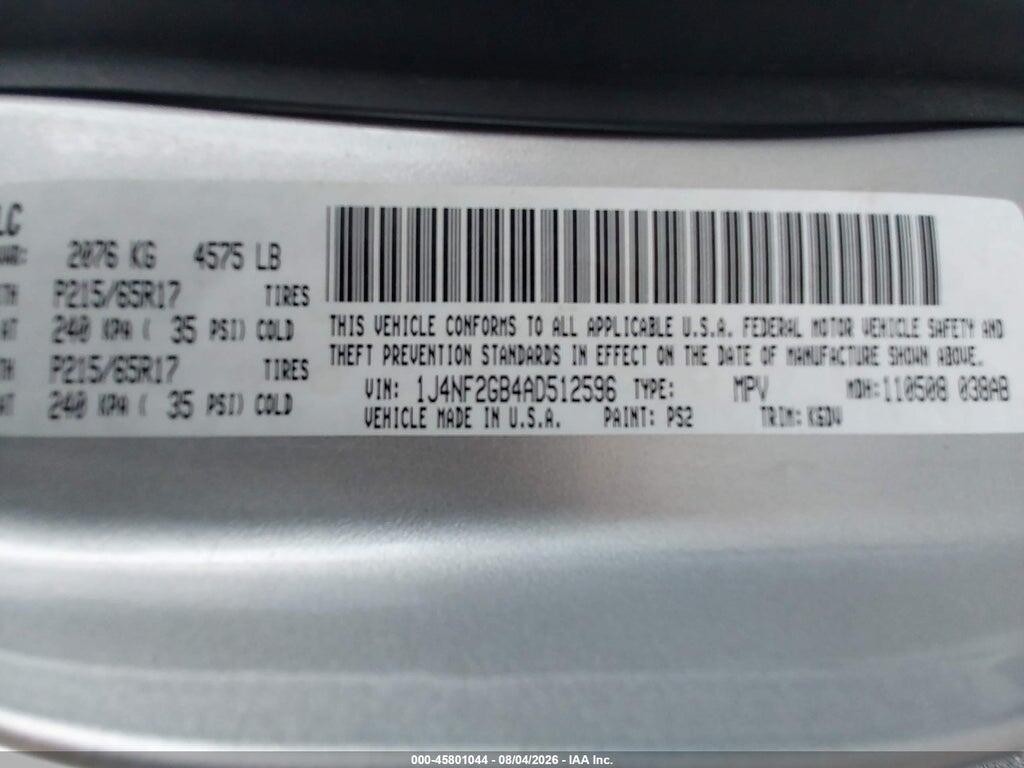 1J4NF2GB4AD512596 2010 JEEP PATRIOT photo no. 9