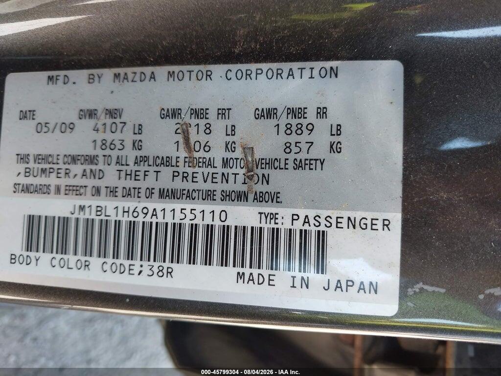 JM1BL1H69A1155110 2010 MAZDA MAZDA3 photo no. 9