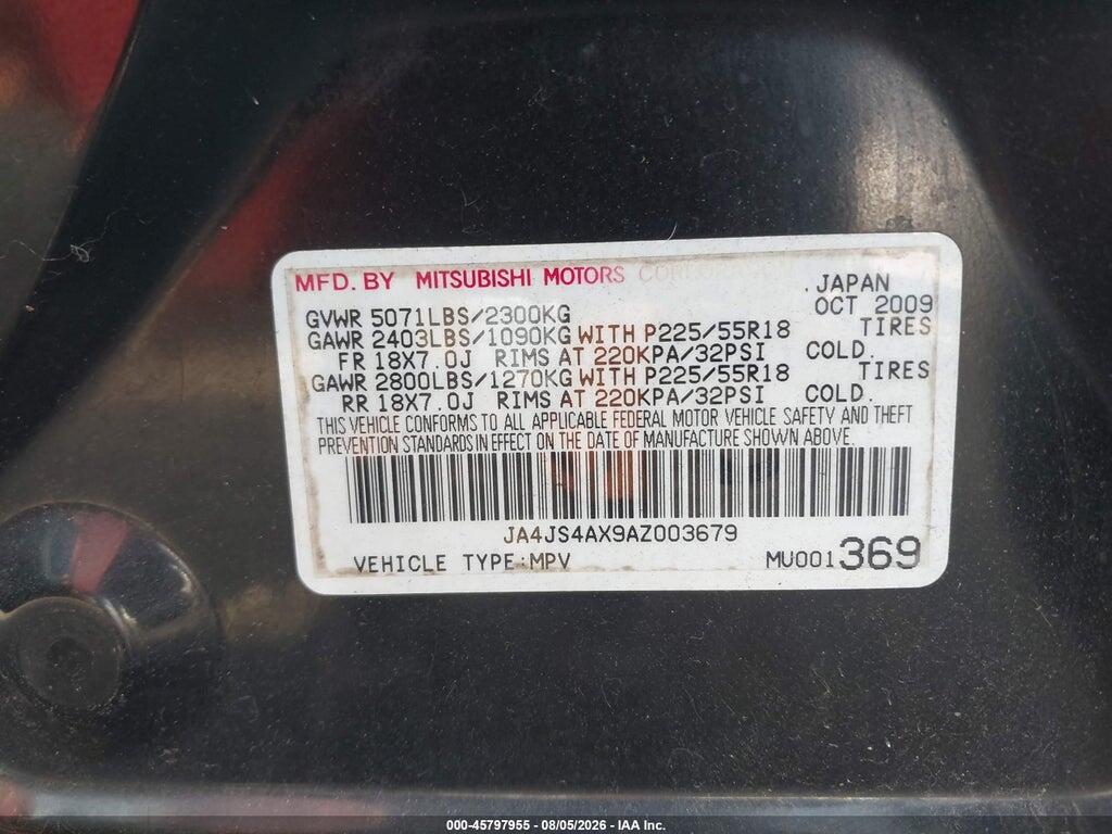 JA4JS4AX9AZ003679 2010 MITSUBISHI OUTLANDER photo no. 9